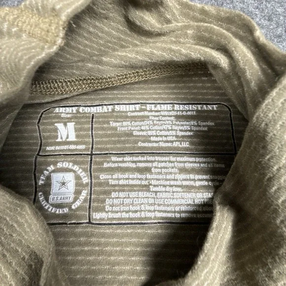US Army Combat Shirt Mens Medium Flame Resistant Long Sleeve Military Multicam - Picture 3 of 8